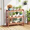 3-Tier Solid Wood Plant Stand Natural Flower Display Shelf Indoor Outdoor Garden Organizer